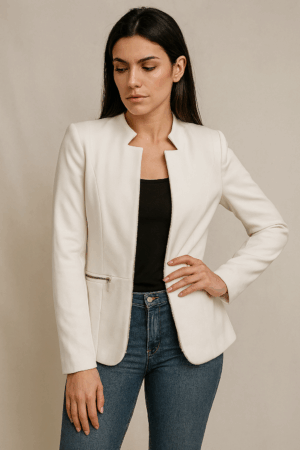 Blazer Blanco Sin Solapa